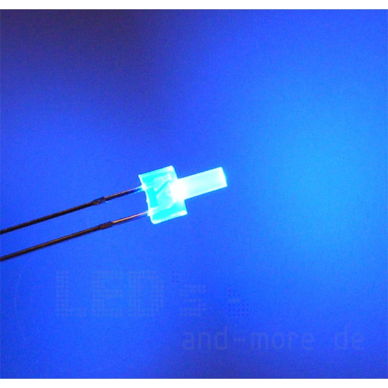 S879-5 Stück Blink Tower LEDs 2mm blau diffus mit Kabel für 12-19V Flash 