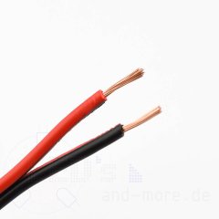 1 Meter Kabel Rot / Schwarz Doppellitze 2x0,5mm² Flexibel...