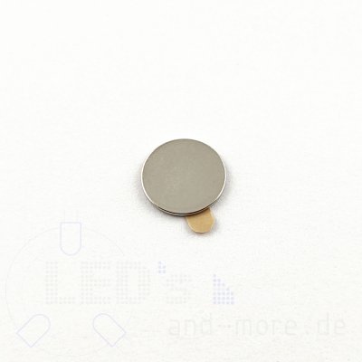 Magnet Scheibe Ø10x0,6mm vernickelt Selbstklebend 310g N35 Neodym Scheibenmagnet
