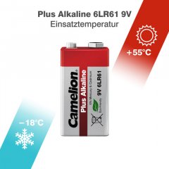 CAMELION 9 Volt Block Batterie Alkaline Plus 6LR61