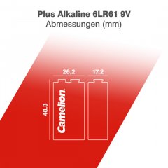 CAMELION 9 Volt Block Batterie Alkaline Plus 6LR61