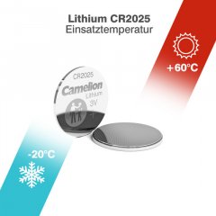 CAMELION 3 Volt Lithium Knopfzelle, Batterie CR2025