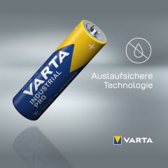 VARTA Industrial Pro Mignon LR6 / AA, Batterien, 4er Pack, Alkali