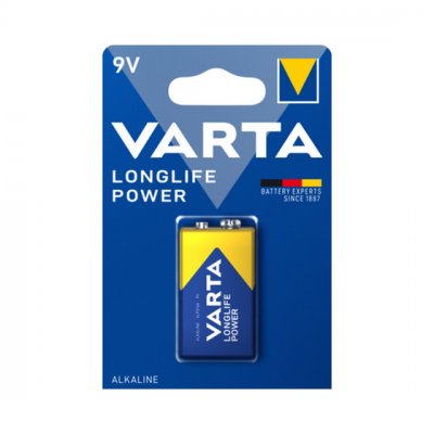 VARTA Long Life Power 9 Volt Block Batterie Alkali Mangan 6LR61, 6LF22