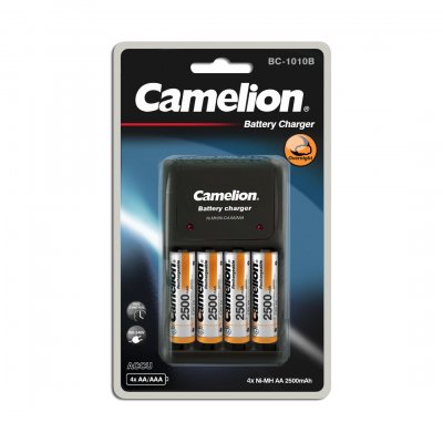 Schnell-Ladegerät BC-1010B für 4x AA/AAA Ni-MH Akkus, mit 4x AA 2500mAh