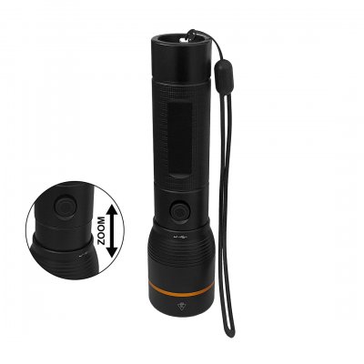 ARCAS Wiederaufladbare Taschenlampe BT-FL8032 20W Black 2000Lm, Zoom
