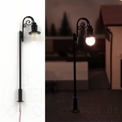 Nostalgische Laterne Straßenlampe LED warmweiß 1-armig im Jugendstil