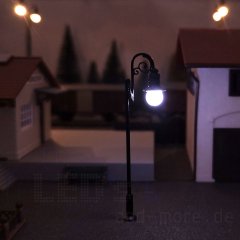 Nostalgische Laterne Straßenlampe LED Weiß 1-armig im Jugendstil