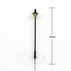 runde Laterne Straßenlampe Parkleuchte Hutlampe LED warmweiß, klare Haube