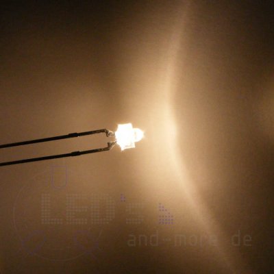Klares ultrahelles 1,8mm LED Warm Weiß 3000 mcd 30° Luckylight