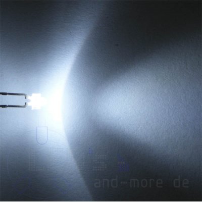 Ultrahelles 1,8mm LED Kalt Weiss 4800 mcd 50°