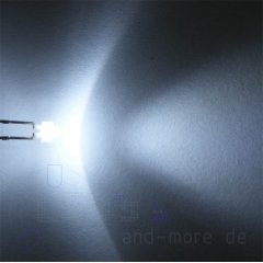 Ultrahelles 1,8mm LED Kalt Weiss 4800 mcd 50°