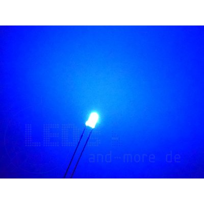 3mm Blink LED Blau diffus 1200mcd 60° selbstblinkend 1,8-2,3Hz