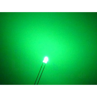 3mm Blink LED Grün diffus 2200mcd 60° selbstblinkend 1,8-2,3Hz