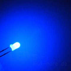 3mm LED Ultrahell Blau Diffus 70° 2500mcd