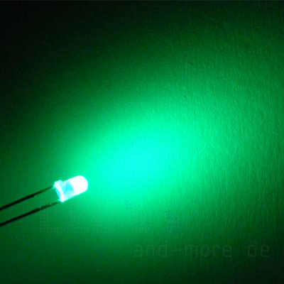 3mm LED Ultrahell Grün Diffus 70° 3200mcd