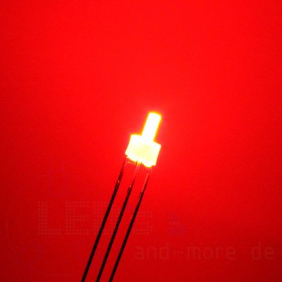 2mm Tower LED diffus DUO Warmweiß Rot 90° gemeins. Pluspol Anode