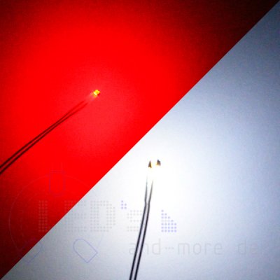 DUO-LED SMD 0605 Weiß / Rot, Bi-Color mit Anschlussdraht