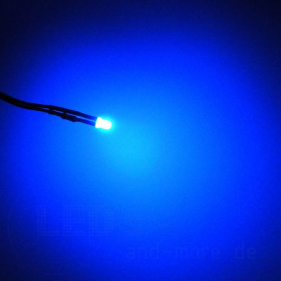 3mm LED diffus mit Anschlusskabel Blau 6000mcd 5-15 Volt