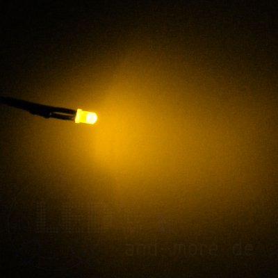 3mm LED diffus mit Anschlusskabel Gelb 3000mcd 5-15 Volt