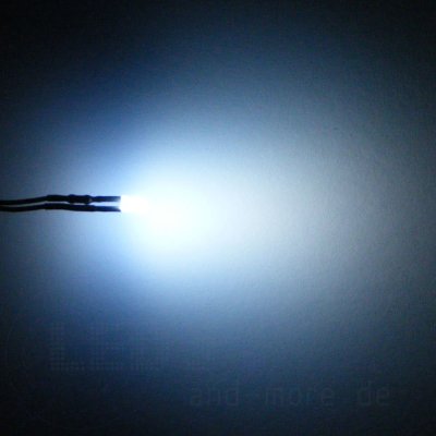 3mm LED diffus mit Anschlusskabel Weiß 14000mcd 5-15 Volt