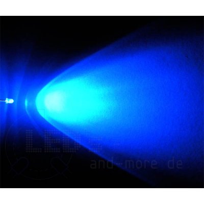 3mm LED ultrahell Blau mit Anschlusskabel 8000mcd 5-15 Volt