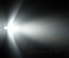 3mm LED ultrahell Weiß mit Anschlusskabel 16000mcd 5-15 Volt