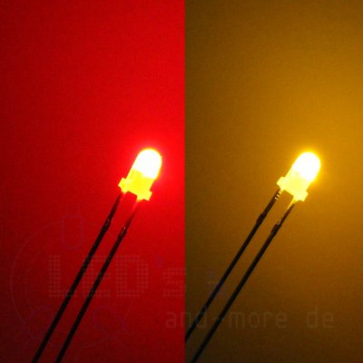 3mm DUO LED Bi-Color Gelb / Rot Diffus Bipolar