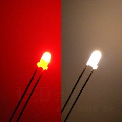 3mm DUO LED Bi-Color Warm Weiß / Rot Diffus Bipolar