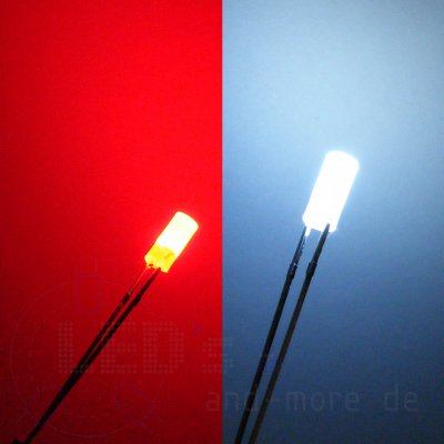 3mm DUO LED Diffus Zylindrisch Rot / Weiß, Bipolar 60°