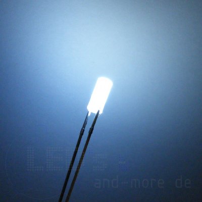 3mm LED Diffus Zylindrisch Weiß 1120 mcd 110°