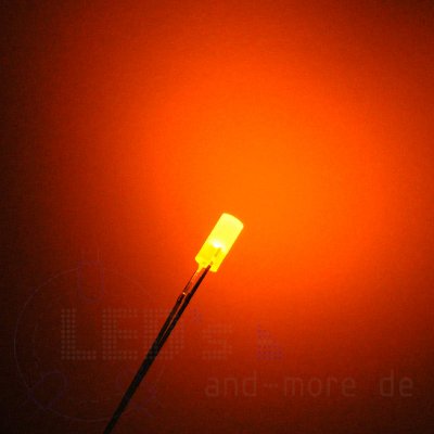 3mm LED Diffus Zylindrisch Orange 220 mcd 110°