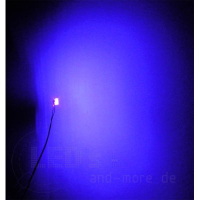 SMD LED mit Anschluss Draht 0805 UV (Schwarzlicht) 250 mcd 120°