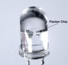 5mm Flacker LED Weiß Kerzenlicht 7000 mcd 30°