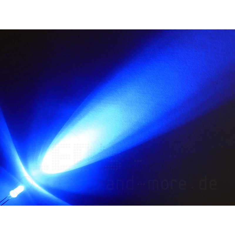 S903-10 Stück LEDs 5mm blau diffus mit Kabel Litze LED für 9-12V 