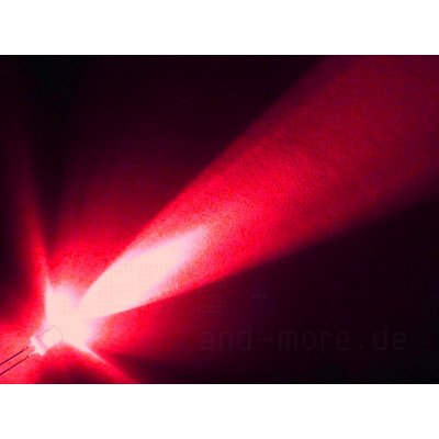 Ultrahelles 5mm LED Tief Rot / Weinrot 4.000 mcd 30° 660nm