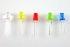 SET 100 x 5mm LEDs in 5 Farben Weiß, Gelb, Rot,...