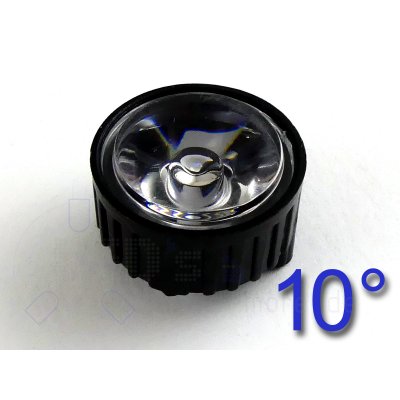 Linse Optik Reflektor mit 10° Schwarz / Klar für Highpower LEDs