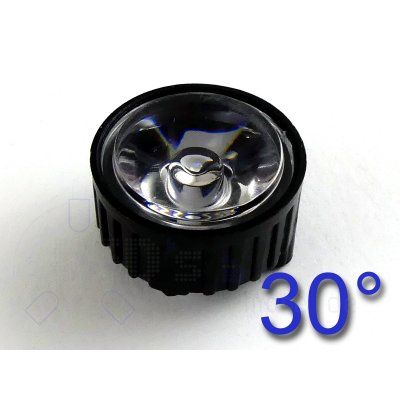 Linse Optik Reflektor mit 30° Schwarz / Klar für Highpower LEDs