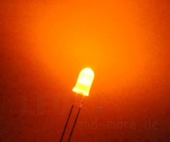 LED 5mm Diffus / Matt Orange farbiges Gehäuse 3000 mcd 100°
