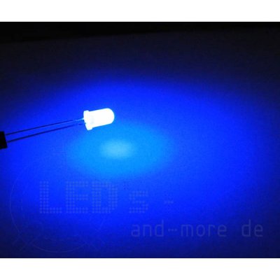 LED 5mm Diffus / Matt Blau 2500 mcd 100°