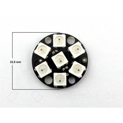 RGB Digi-Dot LED Ring Button 7x LEDs WS2812B SK6812 22mm