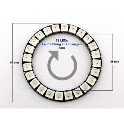 RGB Digi-Dot LED Ring 24x LEDs WS2812B SK6812 53mm