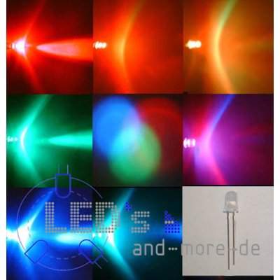 Ultrahelles 5mm RGB Farbwechsel LED Diffus Langsam 70°