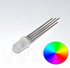 RGB Multicolor LED 5mm 70° Fullcolor gemein. Minuspol Diffus