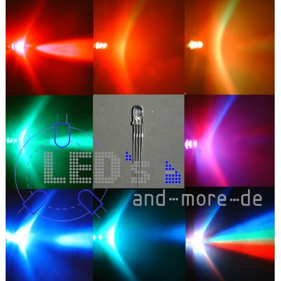 RGB Multicolor LED 5mm 70° Fullcolor gemeins. Pluspol Diffus