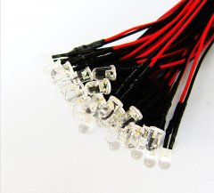 5mm LED ultrahell Warm Weiß mit Anschlusskabel 18000mcd 5-15Volt