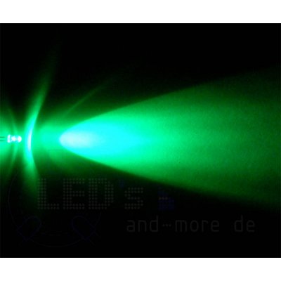 5mm LED mit Anschlusskabel ultrahell grün 15000mcd 5-15 Volt