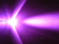5mm LED ultrahell Pink mit Anschlusskabel 6000mcd 5-15 Volt