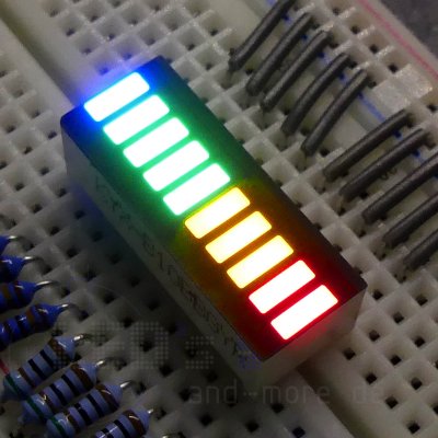 LED Bargraph Anzeige vierfarbig 10 stellig blau grün gelb rot